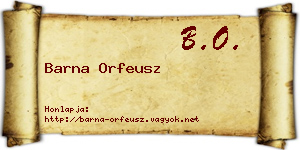 Barna Orfeusz névjegykártya